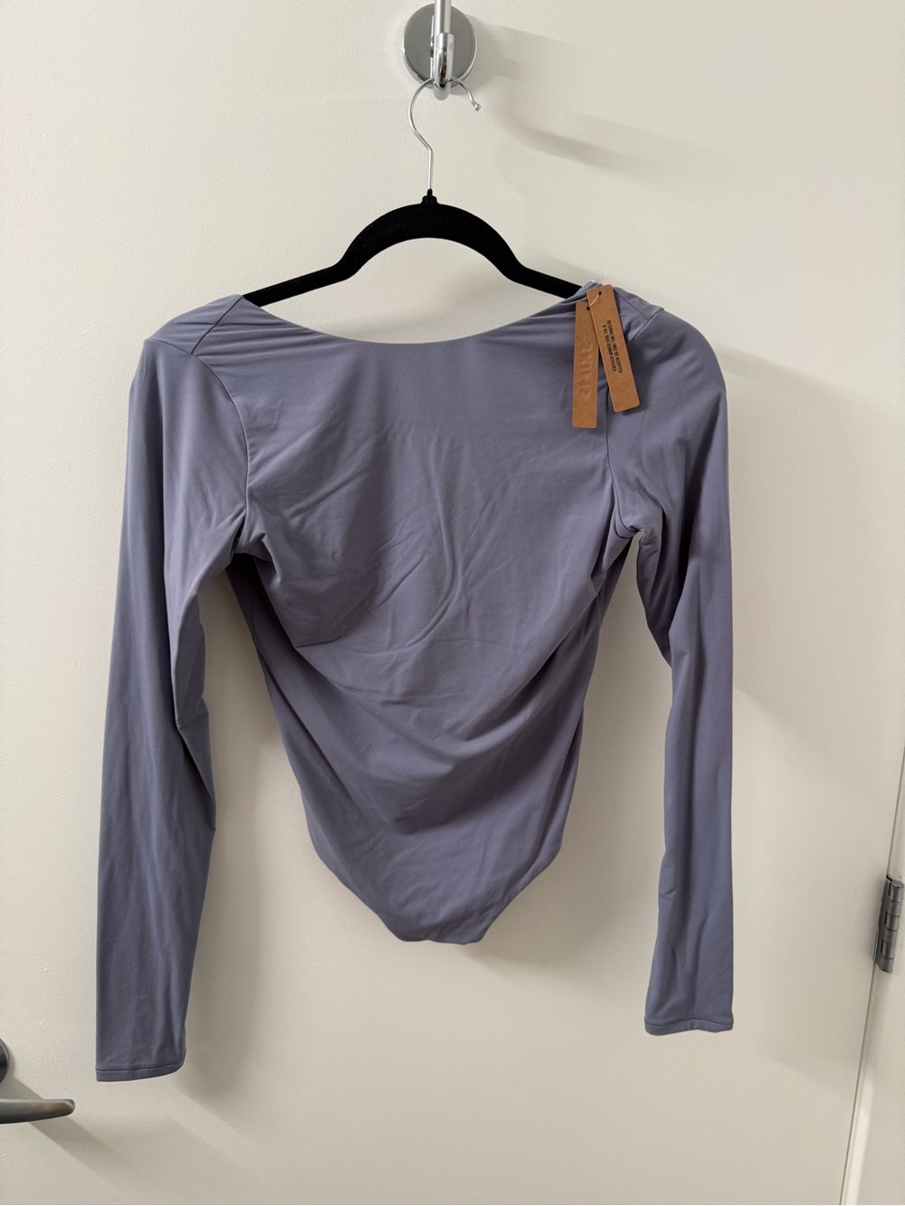 SKIMS Long Sleeve Scoop Back Bodysuit - Lavender Gray